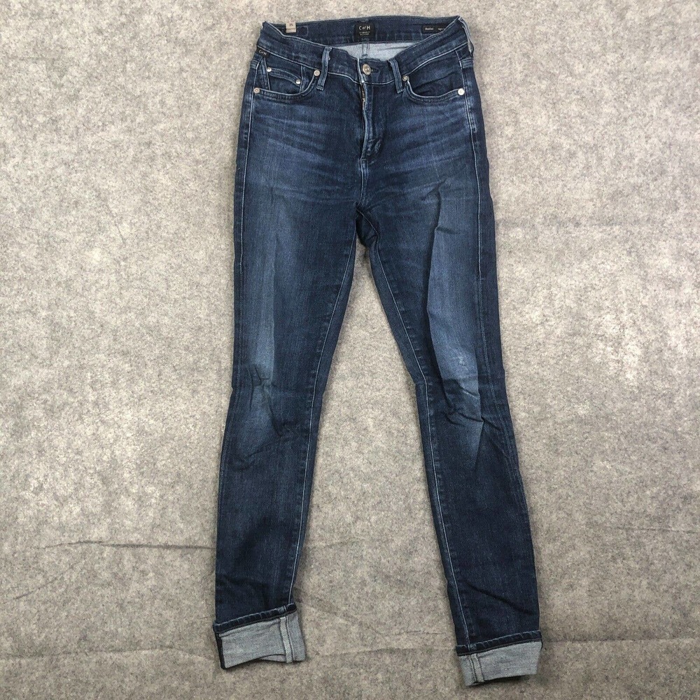 COH Rocket High Rise Skinny Dark Wash Jeans Size 25 Stretch Distressed